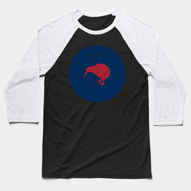 New Zealand Roundel Vintage Baseball T-Shirt by Mandra